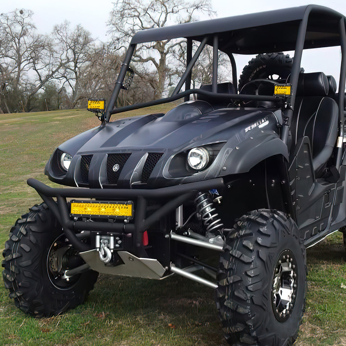 Nilight Side Shooter Light Bar 12Inch Triple Row Spot Flood Combo Yellow Beam Work Lights with 5Pin Rocker Switch Wiring Harness Kit for Off-Road Lighting on Truck SUV ATV UTV