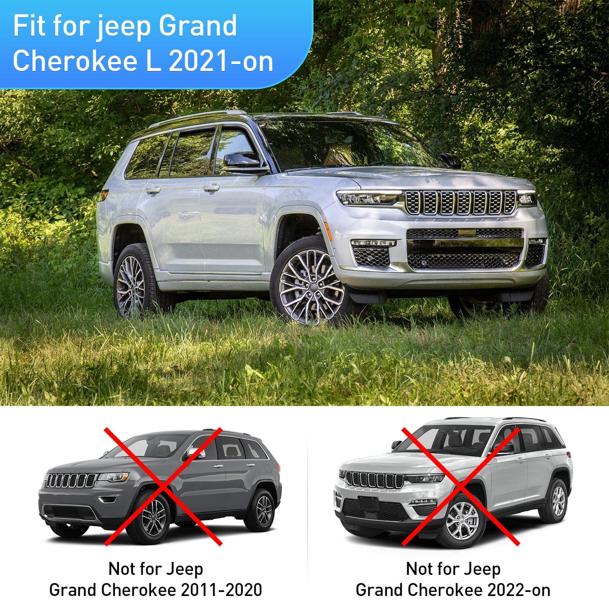 Rain Guards 4pcs Rain Guards For Jeep Grand Cherokee L 2021 2022 2023 2024