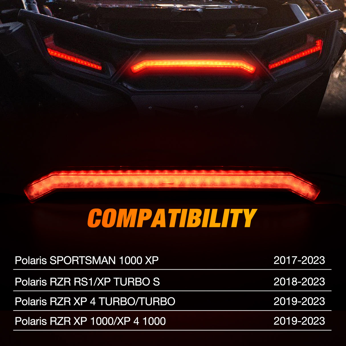 Nilight UTV Center Tail Light Rear Taillight LED Brake Lights Red Compatible with Polaris RZR XP1000 Turbo Sportsman Accessories 2019 2020 2021 2022 2023