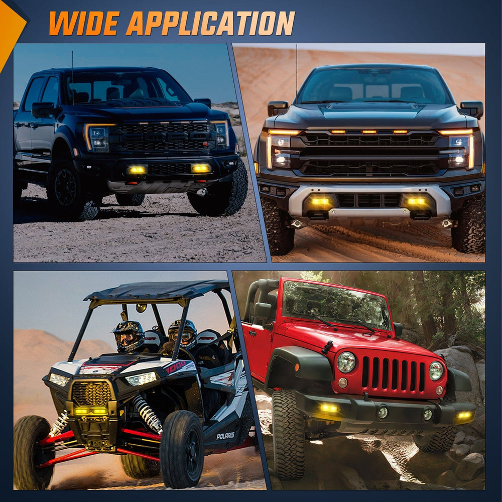 LED Work Light 7Inch 40W Flush Mount Amber Flood LED Work Light (Pair)