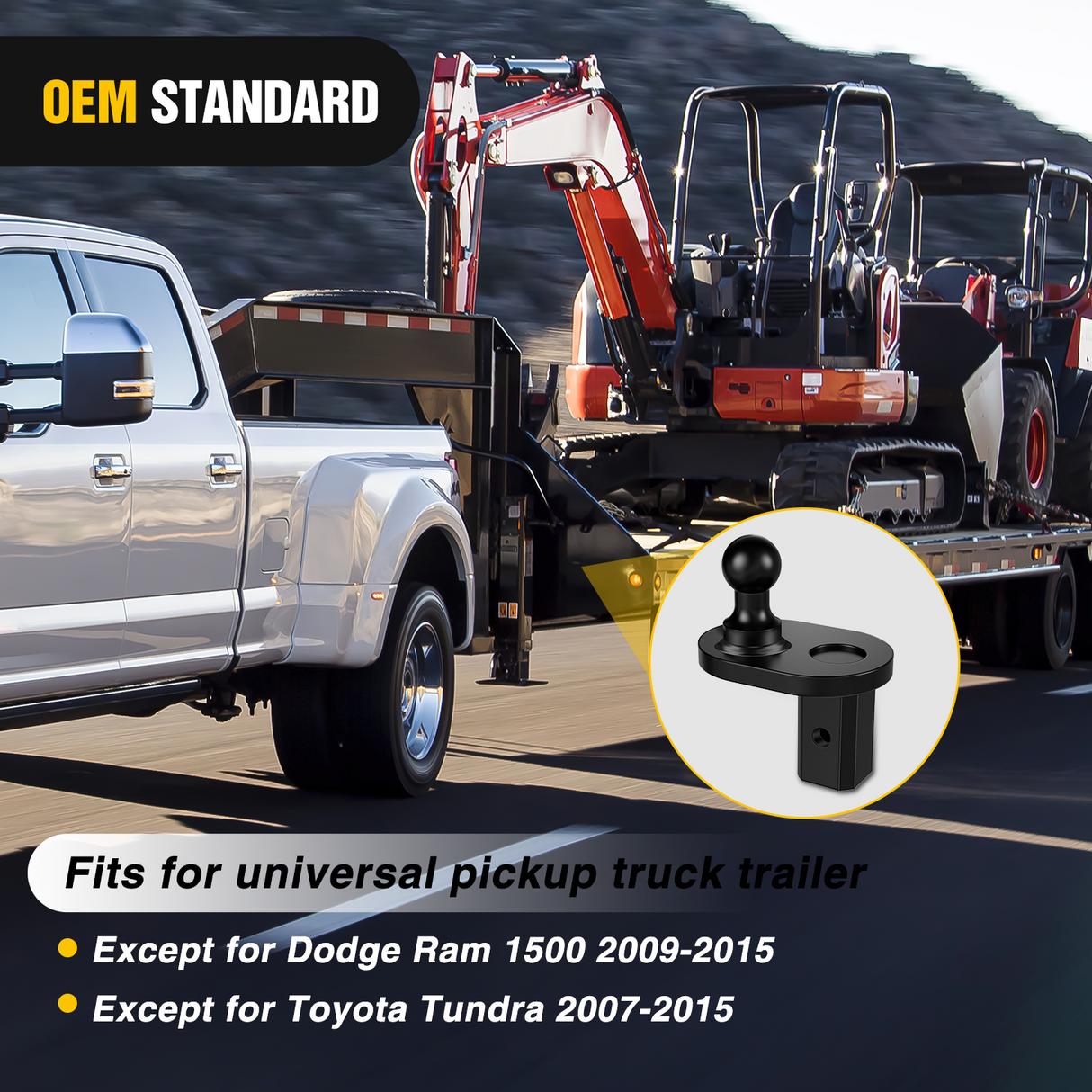 Gooseneck Ball Extender - GNXA4085, 4Inch Offset Ball Compatible with B&W Trailer Hitches Turnoverball Heavy Duty 2-5/16 Inch Ball 20000 lbs GTW 5000 lbs VTW