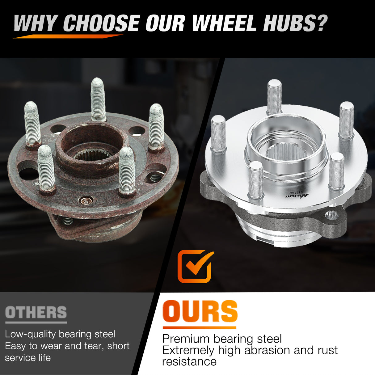 Nilight Front Wheel Hub Bearing Assembly for Nissan Altima 2007-2013 2014 2015 2016 2017 2018, Murano 2009-2018, Maxima 2009-2019, Pathfinder 2013-2019, Infiniti QX60 2013-2017, OEM 513296