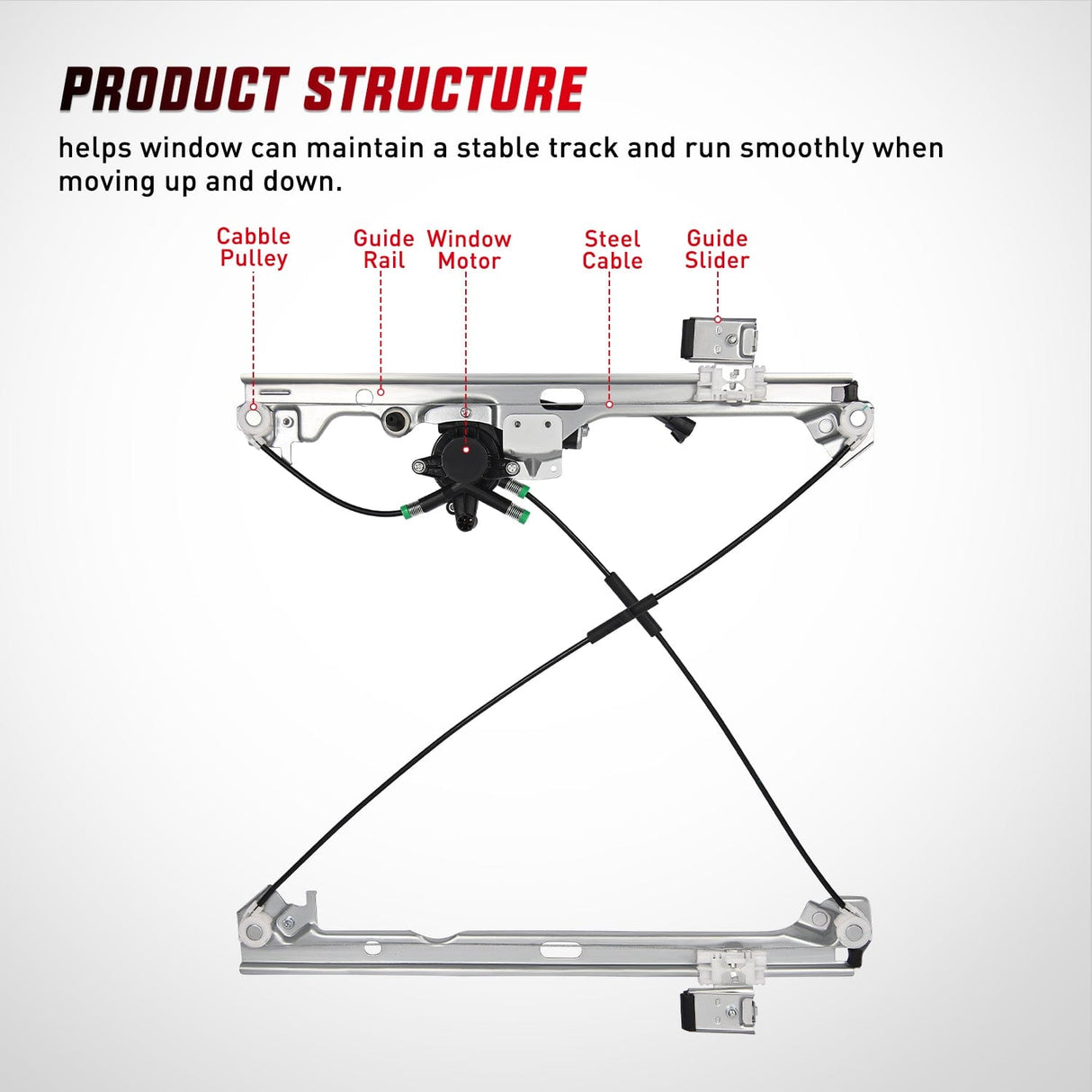 Window Regulator 741-443 Power Window Regulator Front Passenger with Motor Compatible with Chevrolet Silverado 1500 2007-2013 Tahoe GMC Yukon Sierra 1500 2007 2008 2009 2010 2012 2013