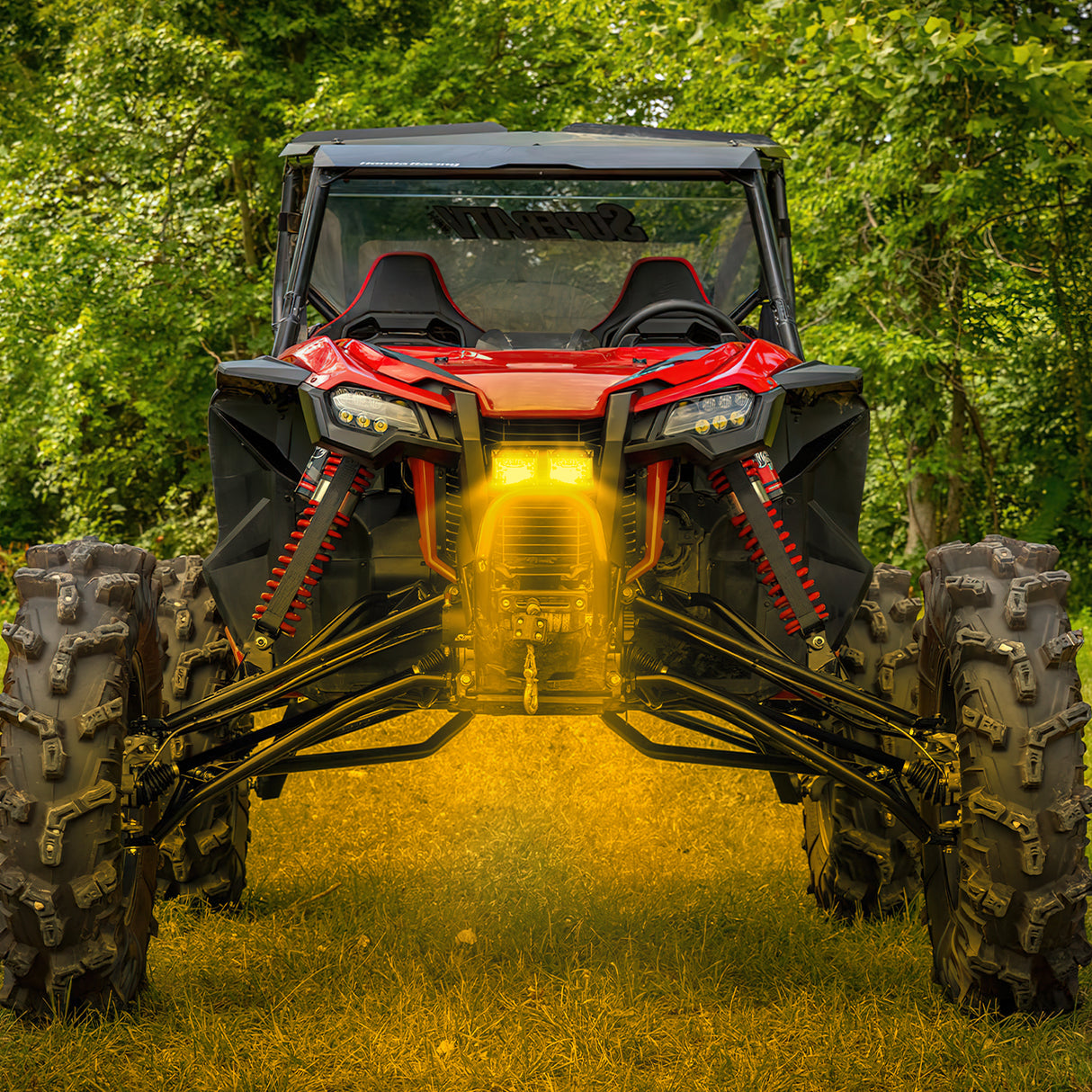 Nilight Side Shooter LED Light Bar 2PCS 4.3Inch Triple Row Spot Flood Combo Yellow Beam Lighting with 5Pin Rocker Switch Wiring Harness Kit for Off Road Light on Truck SUV ATV UTV