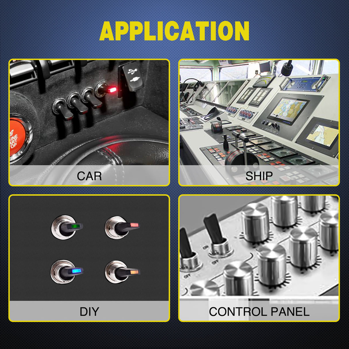 5PCS LED Toggle Switch ON Off 12V 30A Green LED Lighted Metal Heavy Duty SPST 3 Pin Rocker Switches 12mm Mounting Hole for Automotive Cars Trucks Boats Racing Cars