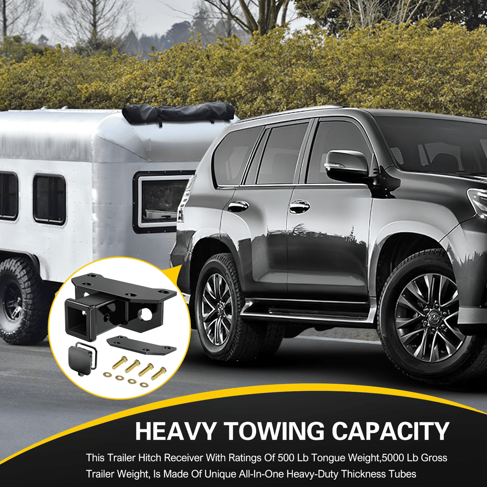 Trailer Hitch 2010 2011 2012 2013 2014 2015 2016 2017 2018 2019 2020 2021 2022 2023 2024 Lexus GX460 2Inch Rear Bumper Tow Trailer Hitch Receiver Kit