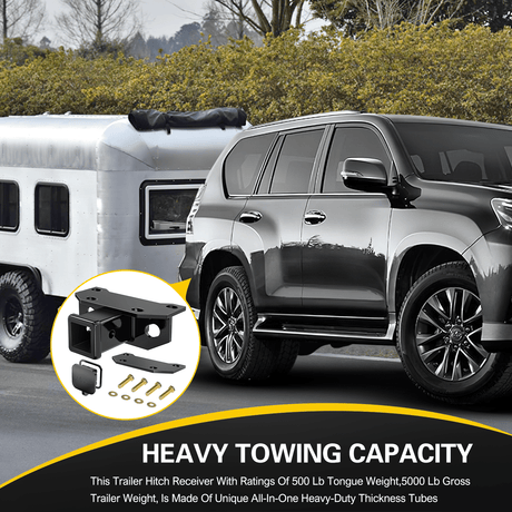 Trailer Hitch 2010 2011 2012 2013 2014 2015 2016 2017 2018 2019 2020 2021 2022 2023 2024 Lexus GX460 2Inch Rear Bumper Tow Trailer Hitch Receiver Kit