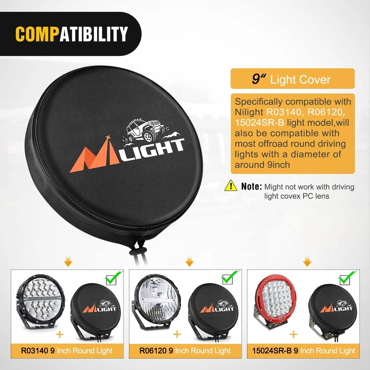 light cover 9 Inch Round Offroad Driving Pod Light Cover Type A