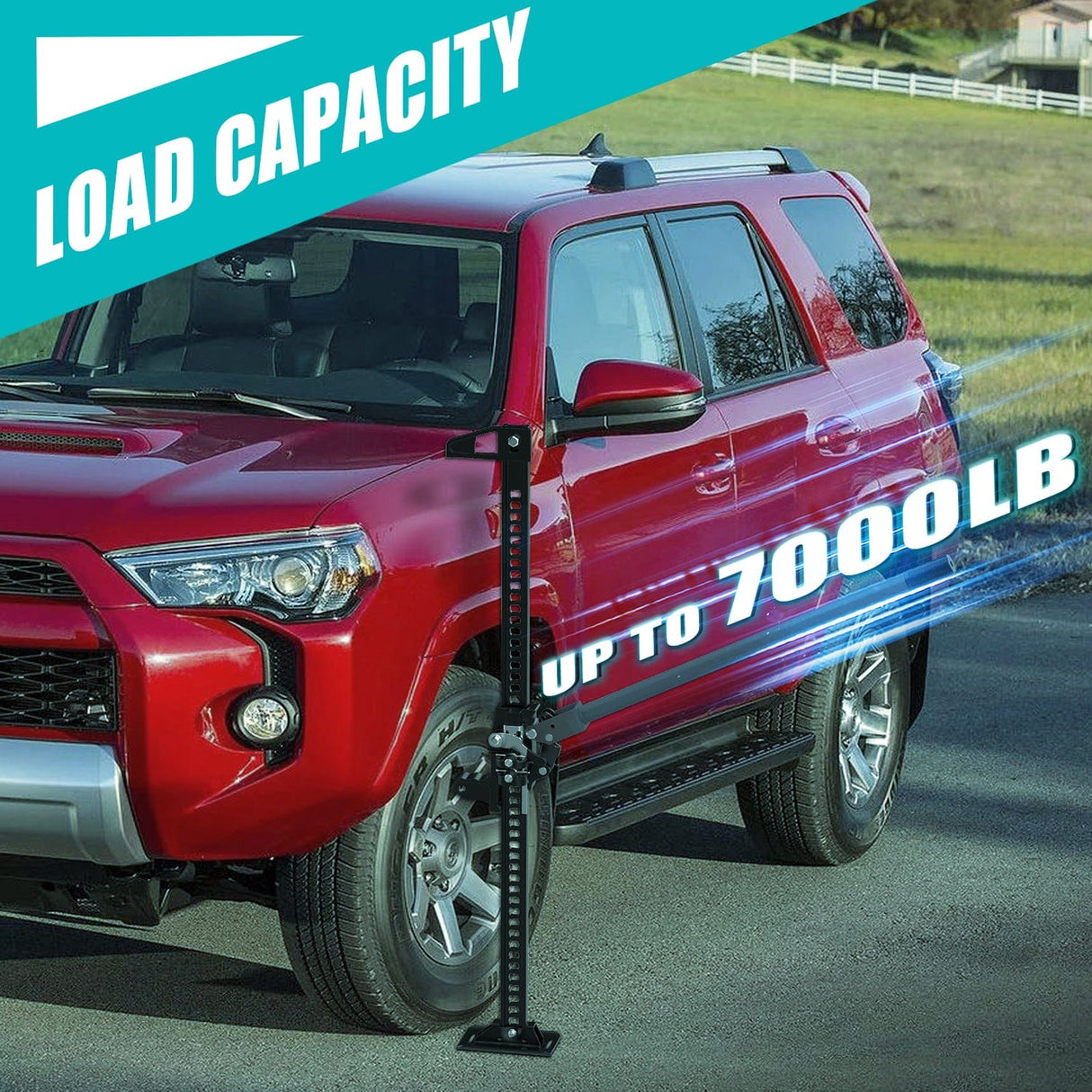 Car Jack Farm Jack, 60 inch Utility High Lift Ratcheting Off Road Jack for Truck/SUV/ATV/CAR, 7000 lbs/3 Ton Capacity