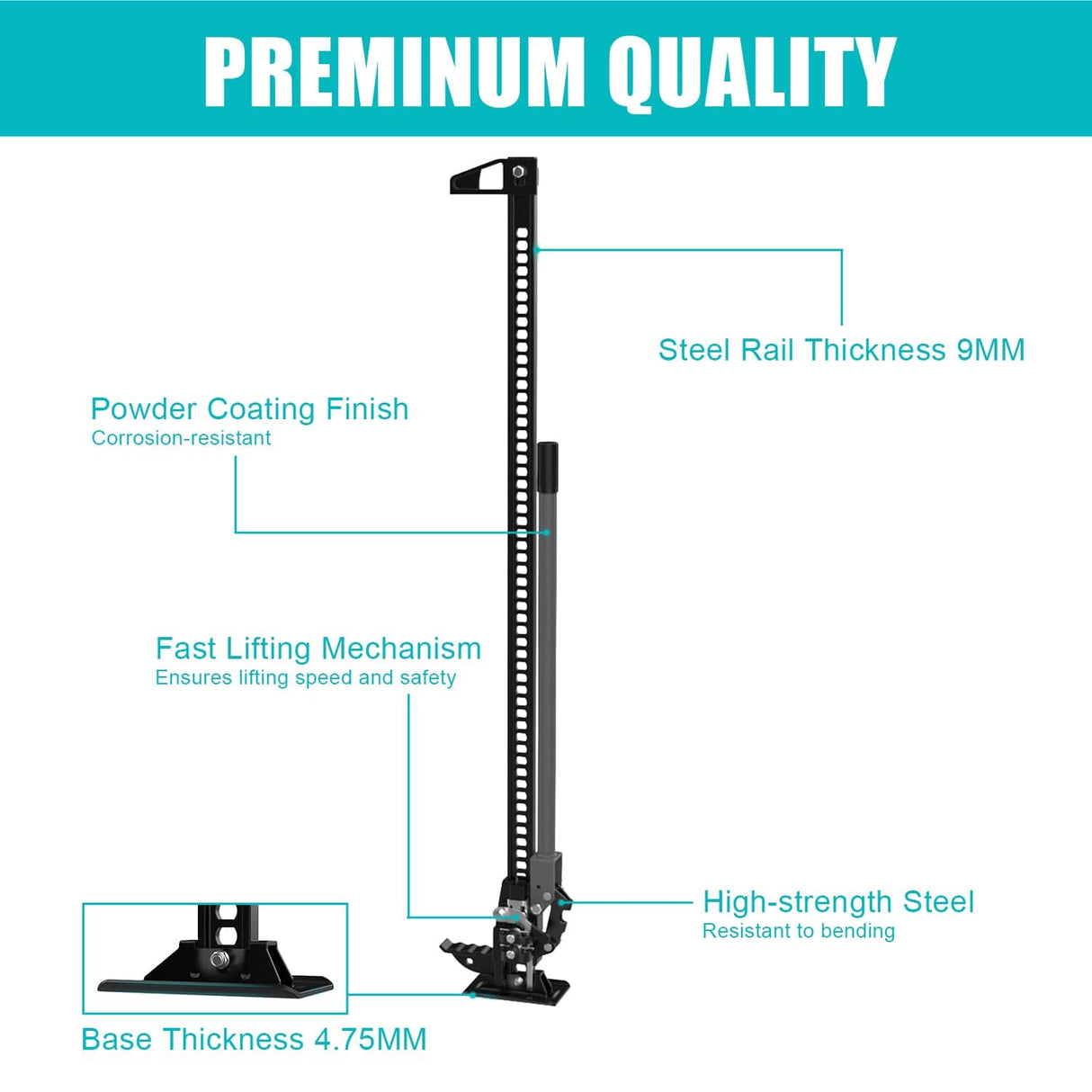 Car Jack Farm Jack, 60 inch Utility High Lift Ratcheting Off Road Jack for Truck/SUV/ATV/CAR, 7000 lbs/3 Ton Capacity