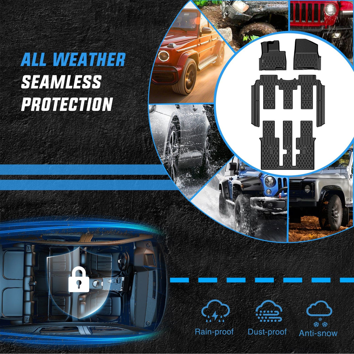 Floor Mat 2025 2026 Kia Carnival Hybrid 8 Seat TPE Floor Mats