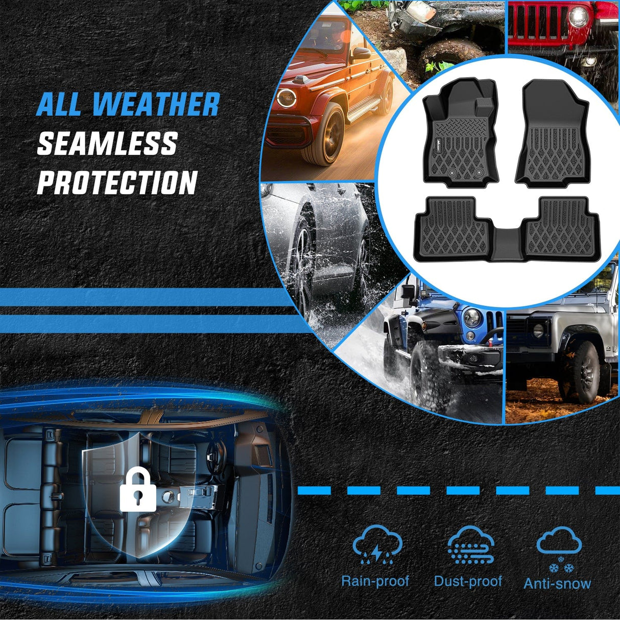 Floor Mat TPE Floor Mats for Subaru Forester 2025 2026 (Not for Hybrid & Wilderness) All Weather Custom Fit Heavy Duty Floor Liners