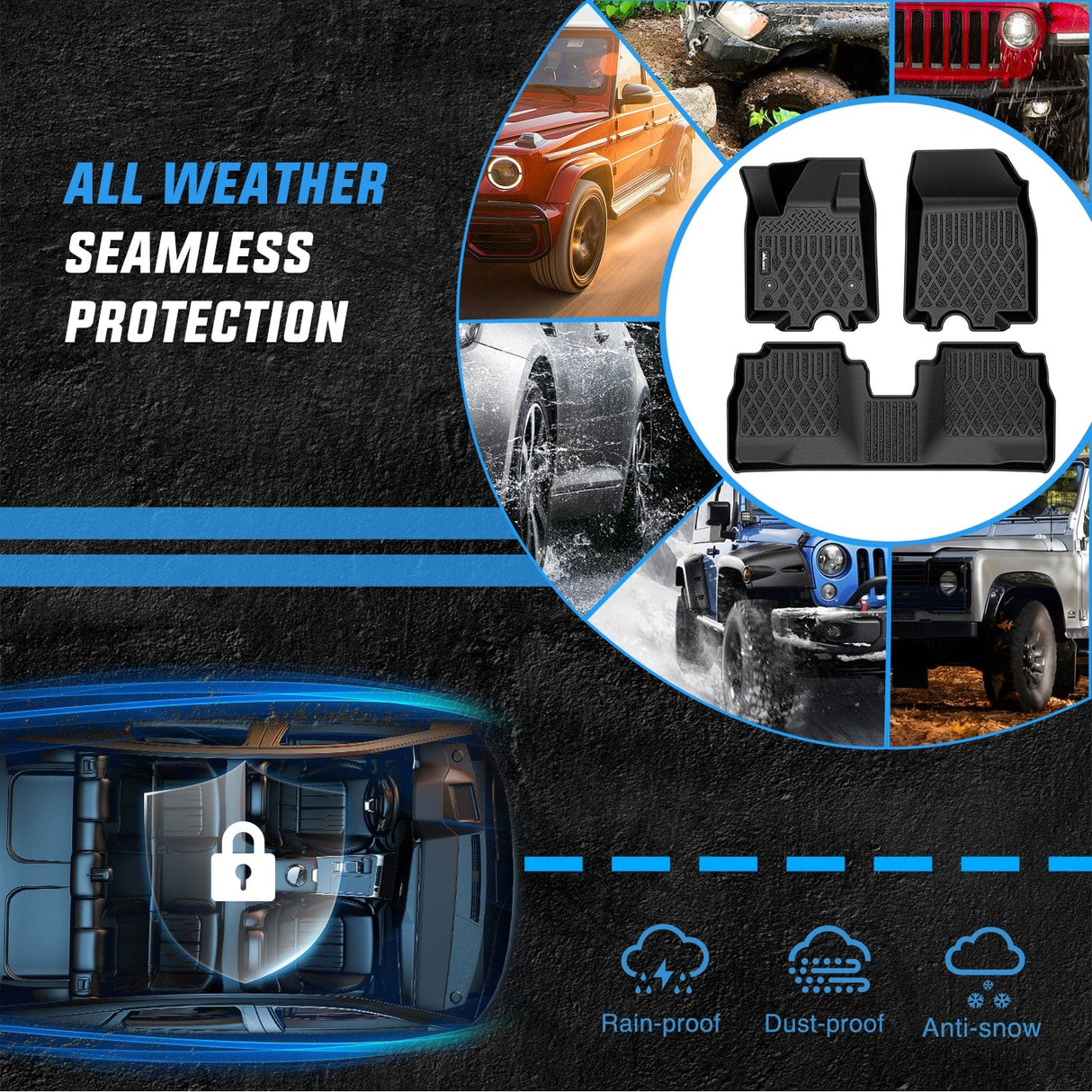 Floor Mat TPE Floor Mats for Chevy Equinox EV Only 2024 2025 2026 All Weather Custom Fit Heavy Duty Floor Liners