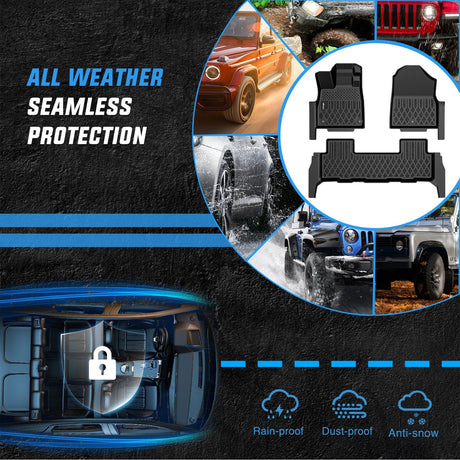 Floor Mat TPE Floor Mats for 2026 Honda Passport RTL TrailSport All Weather Custom Fit Heavy Duty Floor Liners