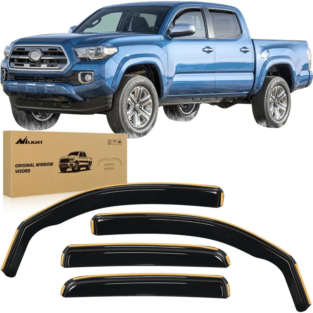 Rain Guards 2016 2017 2018 2019 2020 2021 2022 2023 Toyota Tacoma Double Cab Rain Guards Acrylic 4Pcs