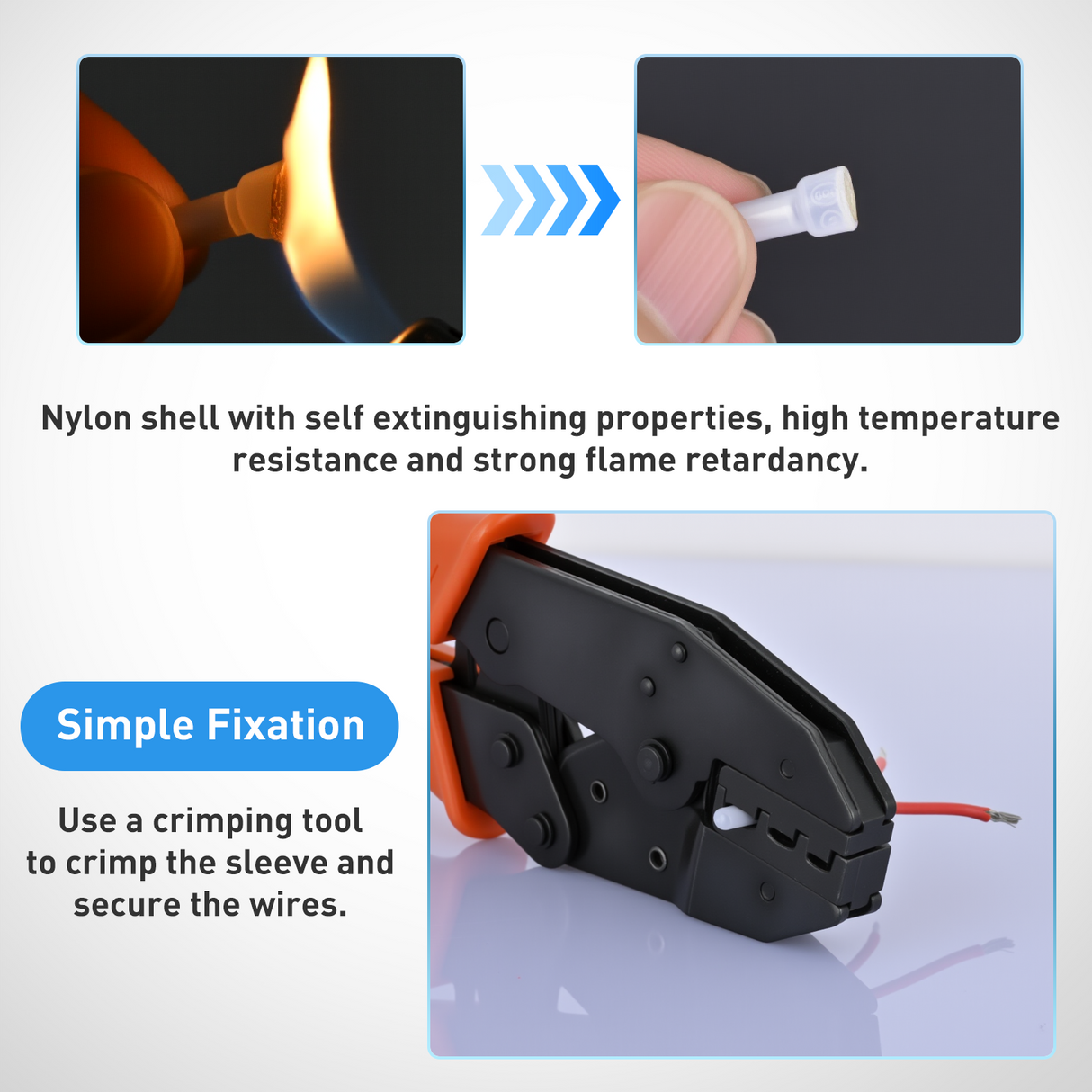 Nilight 300PCS CE2 Closed End Crimp Terminal 16-14 Gauge Nylon Insulated Closed End Wire Cap Wire Connectors Crimp Cap Terminals Connectors for Automotive Car Truck Boats Marine Electrical Wiring