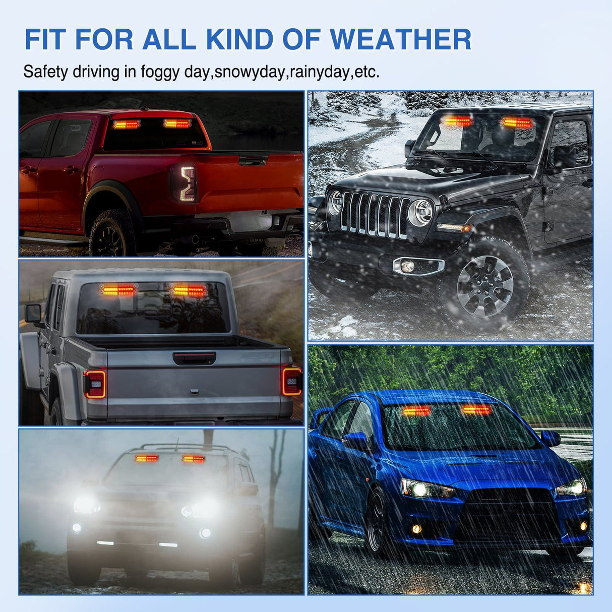 Led Strobe Light 24LED Emergency Strobe Traffic Advisor Light Bar 2 in 1 Amber Red Dash Warning Safety Flashing Lights Front/Rear Windshield Construction Lights for Trucks Cars Plow Police Firefighter Vehicles