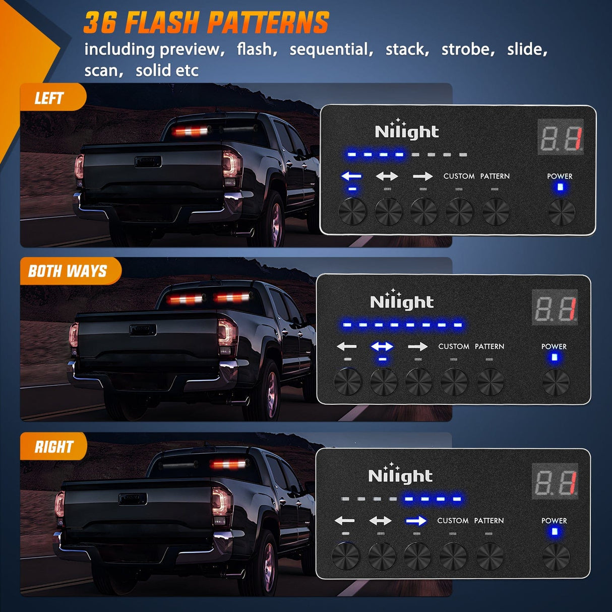 Led Strobe Light 144 LED Strobe Traffic Advisor Light Bar Red White with Controller 2 in 1 Automotive Emergency Warning Flashing Police Windshield Lights Bars for Cars Tow Plow Trucks Construction Vehicles