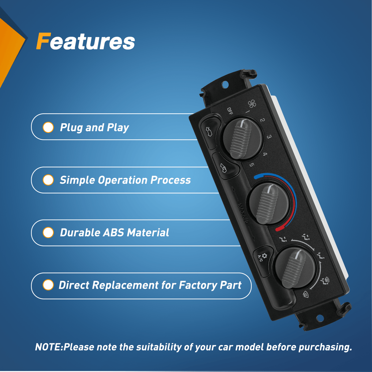Climate Control Module A/C Heater Climate Control Module Switch Panel Compatible with 1999 2000 2001 2002 Silverado Sierra 2000-2002 Suburban/Tahoe/Yukon XL Truck Replacement Air Conditioning Control Module