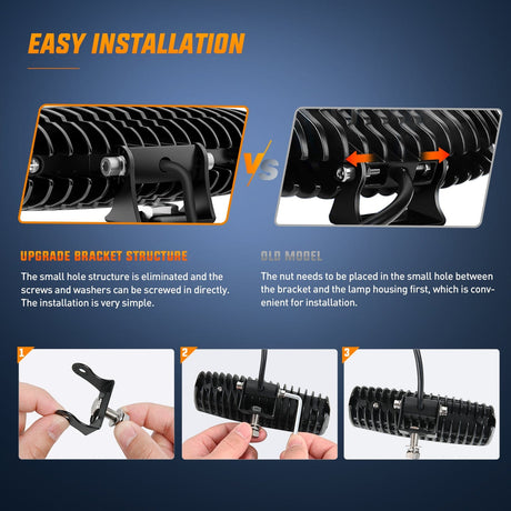 LED Light Bar LED Pods 2PCS 6 Inch 60W Flood Spot Beam Combo Light Bar Driving Fog Off Road Lighting 12V 24V for Trucks UTV ATV Marine Boat Golf Cart Trailer