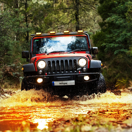 LED Light Bar 2PCS 6.5Inch Amber 120W Led Light Bar with 16AWG 5Pin Rocker Switch Wiring Harness Kit 2 Leads