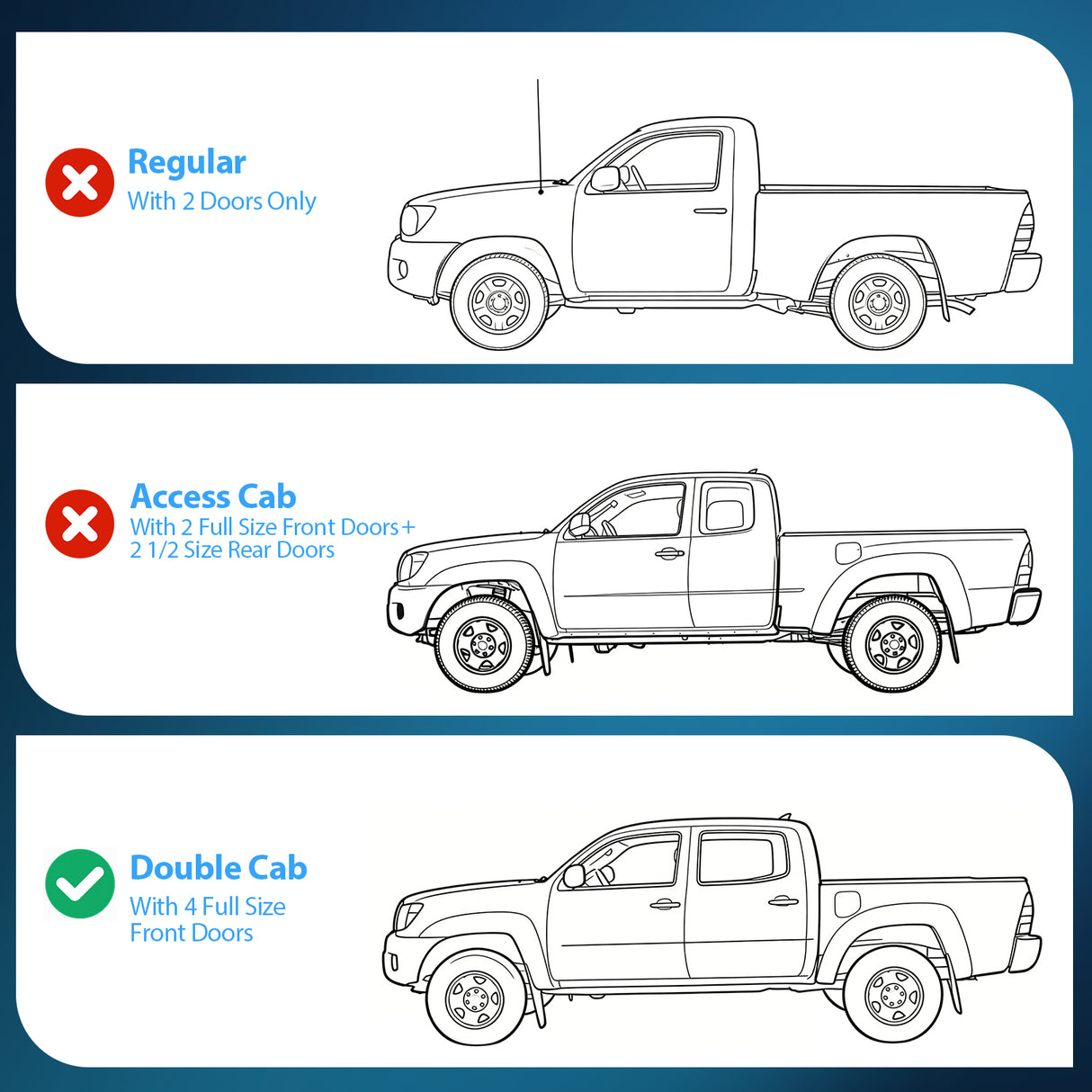 Window Rain Guards for Toyota Tacoma Double Cab 2016 2017 2018 2019 2020 2021 2022 2023, Out-Channel Window Visors Vent Wind Deflectors-4PCS