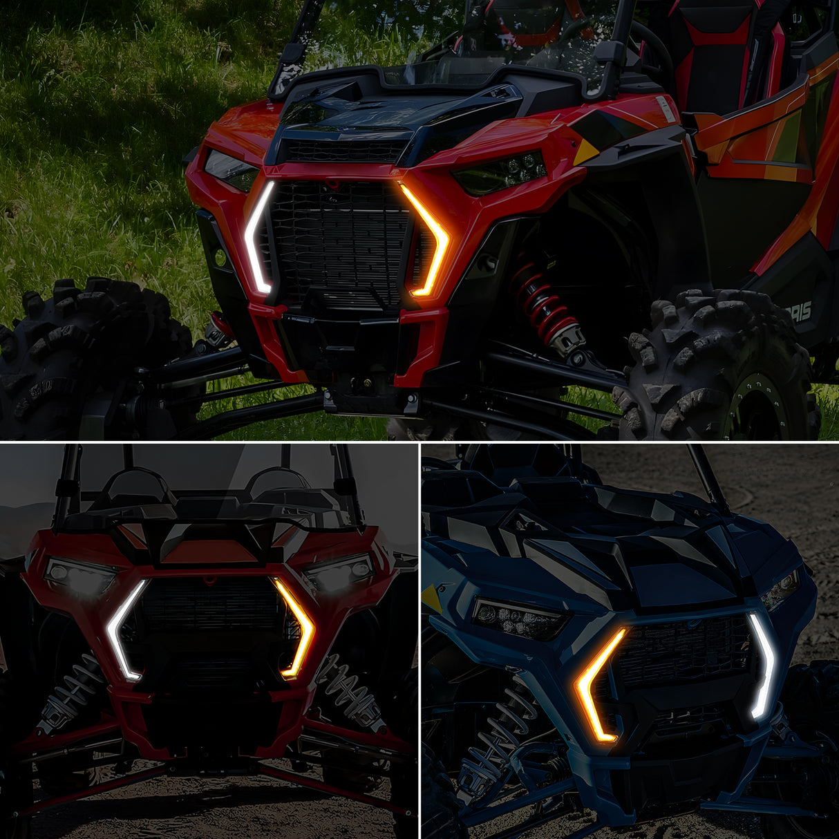 Nilight Turn Signal Fang Lights LED Accent Street Legal Front Signature Light Compatible with Polaris RZR XP 1000 Turbo Accessories 2019 2020 2021 2022 2023