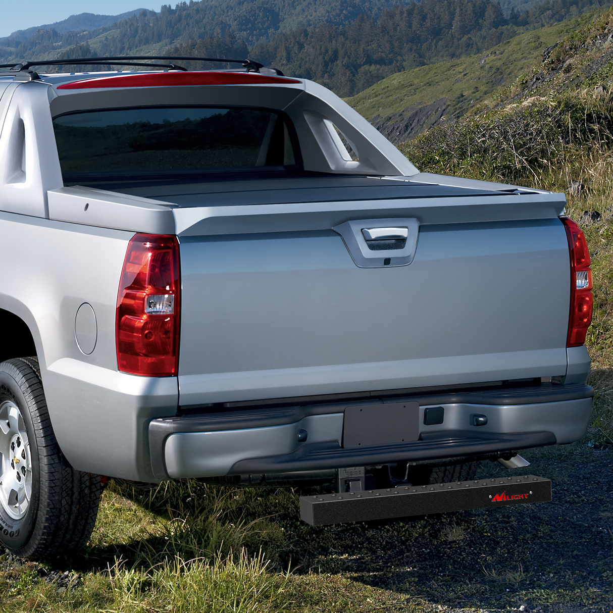 Running Board Hitch Step with 2Inch Hitch Receiver Rear Bumper Guard Protector 23.5 Inch with 5/8Inch Hitch Pin Clip Upgraded Textured Black Anti Slip Hitch Step Bar for Pickup Truck Car SUV