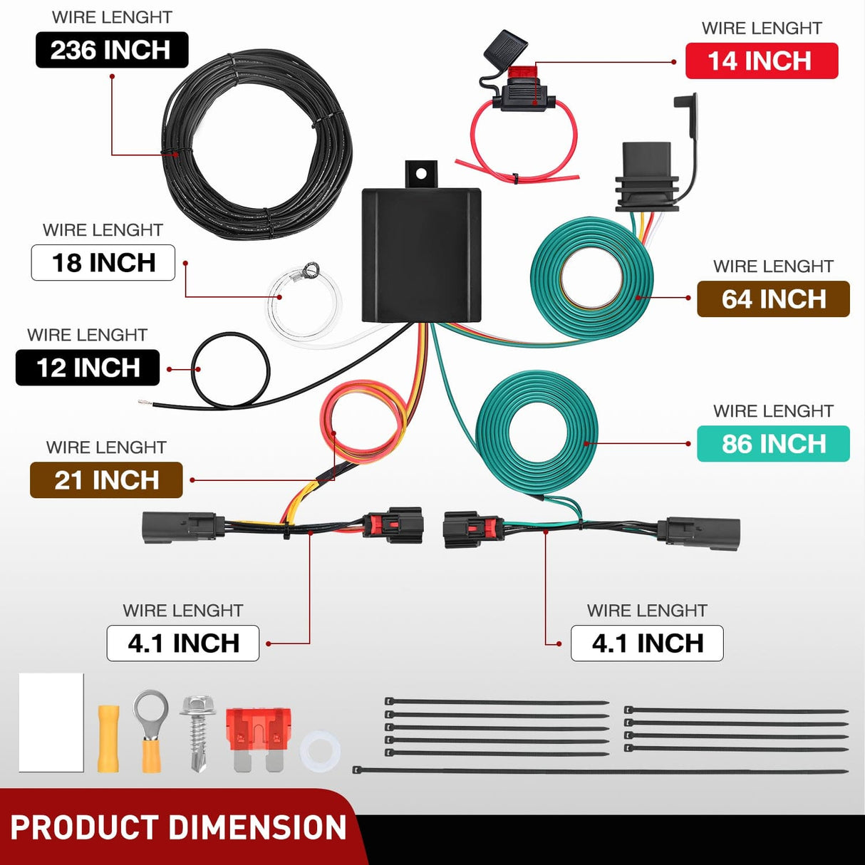 Wiring Harness Kit 4 Pin Trailer Wiring Harness Kit 56120 Vehicle Connect Plug OEM Compatible Custom for 2011 2012 2013 2014 Ford Edge Limited SE SEL Sport Simple Fit Tow Hitch Harness