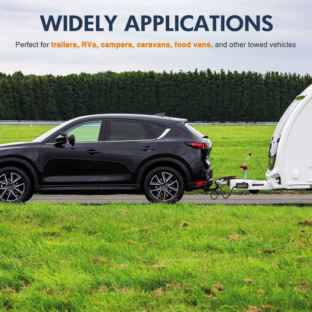 Wiring Harness Kit 12 Feet Heavy Duty 7 Way Inline Trailer Plug with 7 Gang Junction Box