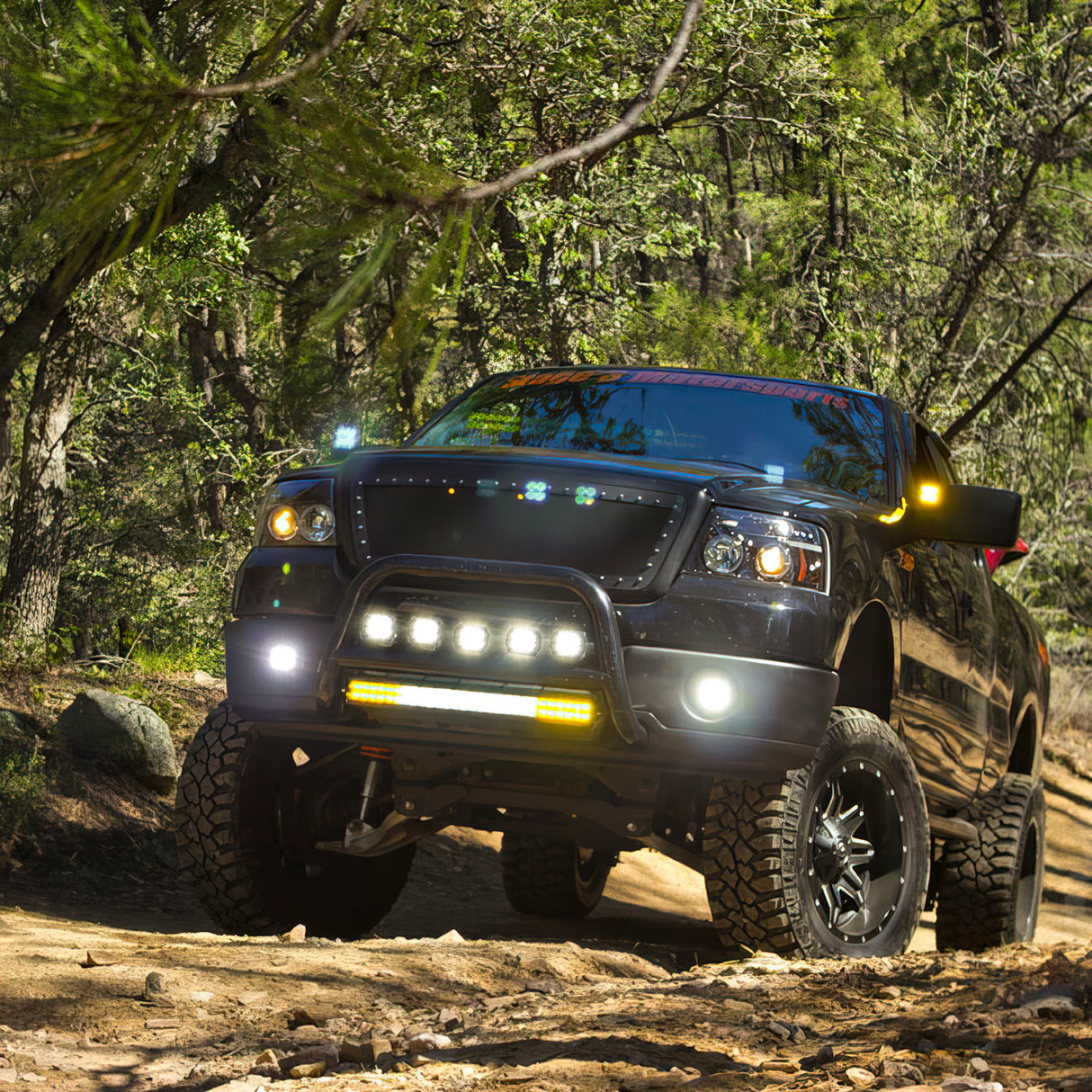 4Inch LED Light Pod Blue Triple Row 2PCS 60W Flood Spot Combo Driving Fog Lights Fishing Hunting Emergency Safety Signal Deck Trailer Lights for UTV Pick-up Van Boat Tractor, 2 Years Warranty