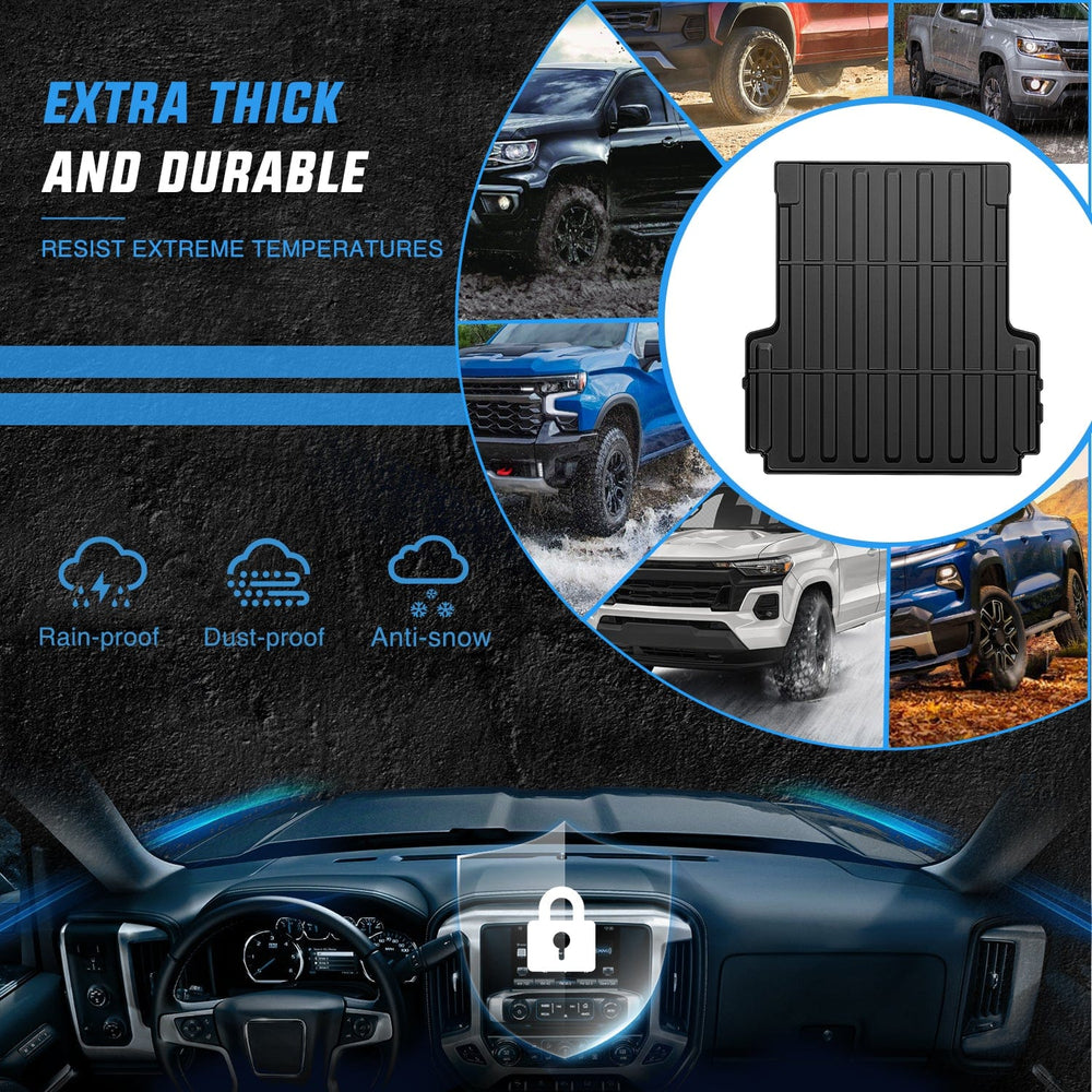 Truck Bed Mat 5 FT Rubber Short Trunk Bed for 2020 2021 2022 2023 2024 2025 Jeep Gladiator JT, TPE Heavy-Duty Pick-up Bed Liner for Gladiator 2020 2021 2022 2023 2024 2025 Accessories, Anti-Slip Texture, All Weather Protection