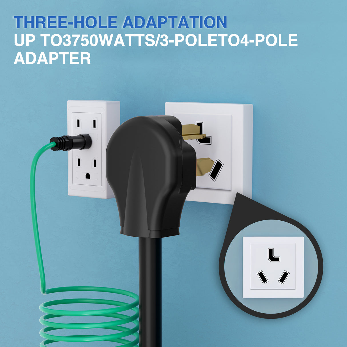 EV Dryer Adapter Cord 30 Amp to 30Amp 3 Prong 125V 3750 Watt Pure Copper Dryers Old Outlet New Plug Conversion Heavy Duty 10 Gauge Wires 10-30P to 14-30R 30M/30F