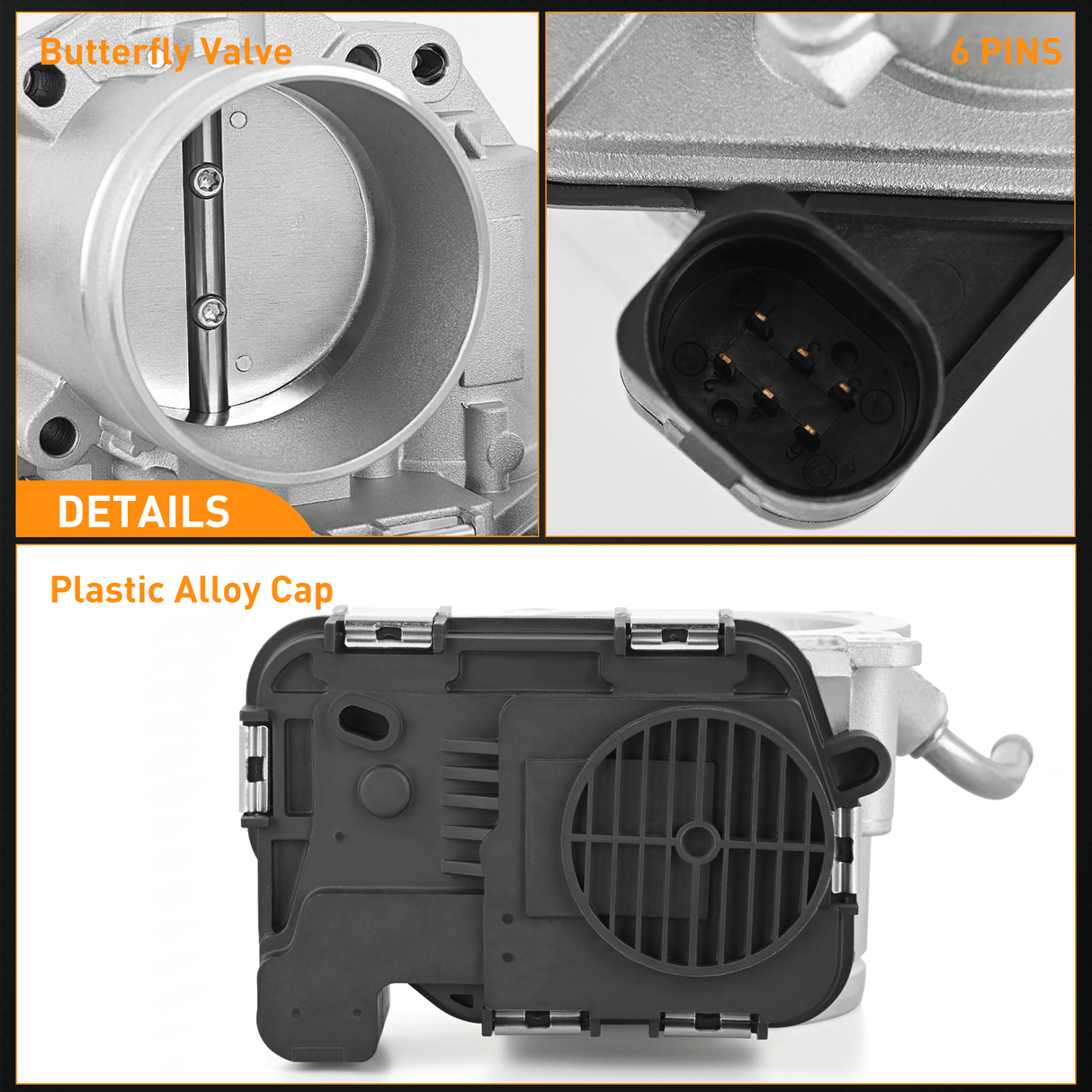 Electronic Throttle Body Electronic Throttle Body fits for Volkswagen Vehicles - Volkswagen Beetle Jetta 2007 2008 2009-2014, Golf 2010-2014, Passat 2012 2013 2014, Rabbit 2006 2007 2008 2009, # 07K-133-062A SKTB1303