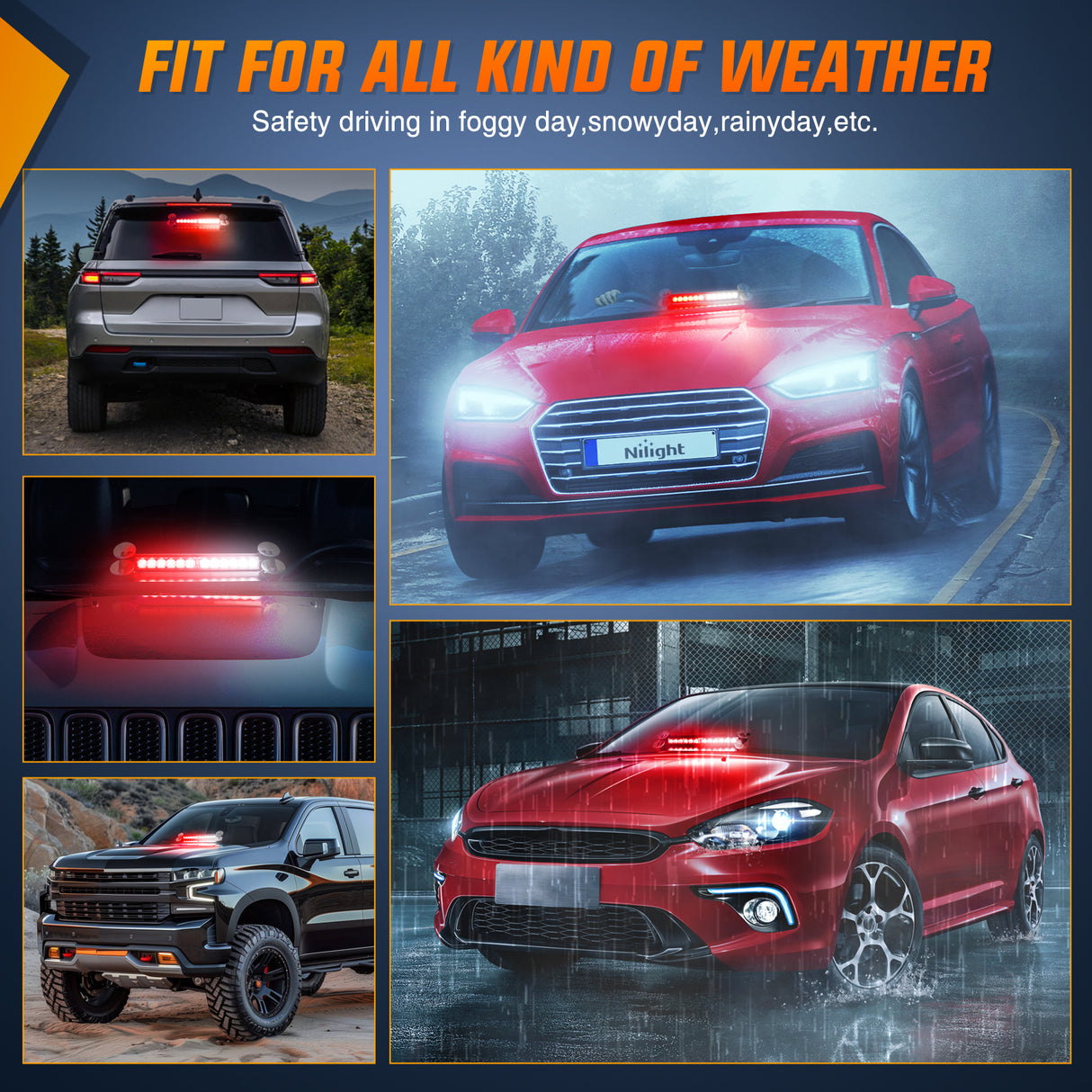 12LED Traffic Advisor Strobe Light Bar Red White Emergency Warning Hazard Safety Dash Front/Rear Windshield Flashing Lights for Cars Trucks Police Firefighter Plow Construction Vehicles