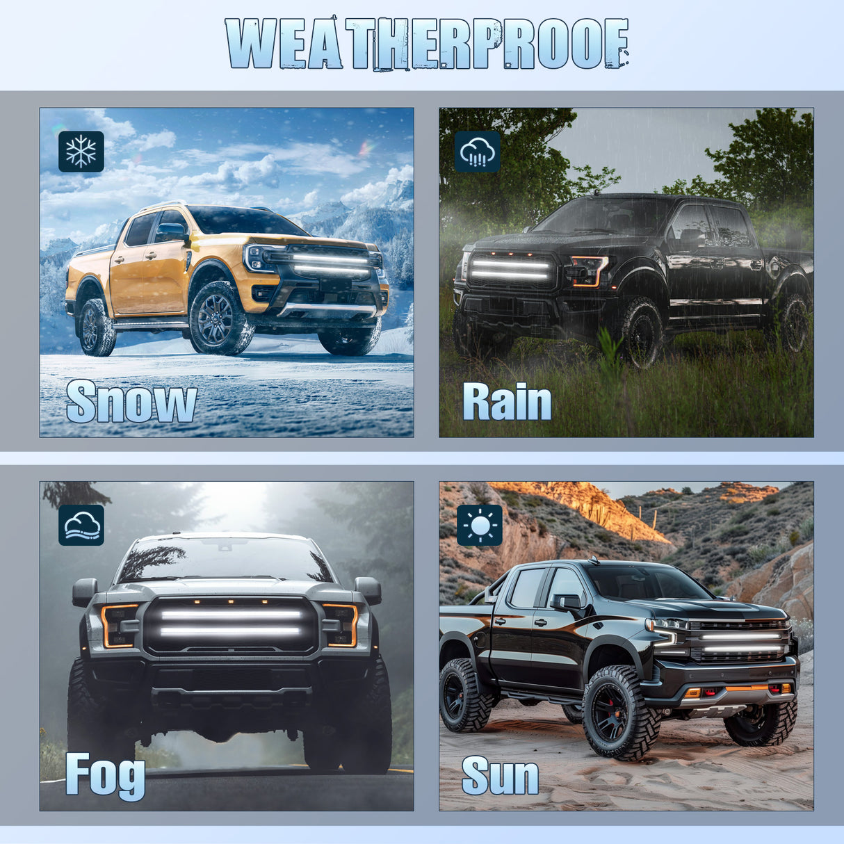 Nilight 2PCS 24 inch Truck Grill Strobe Lights Strip 384 LED Emergency Light White Flexible Side Flashing Warning Caution Safety Waterproof Lighting Kit for Trucks Tow Plow Construction Vehicles