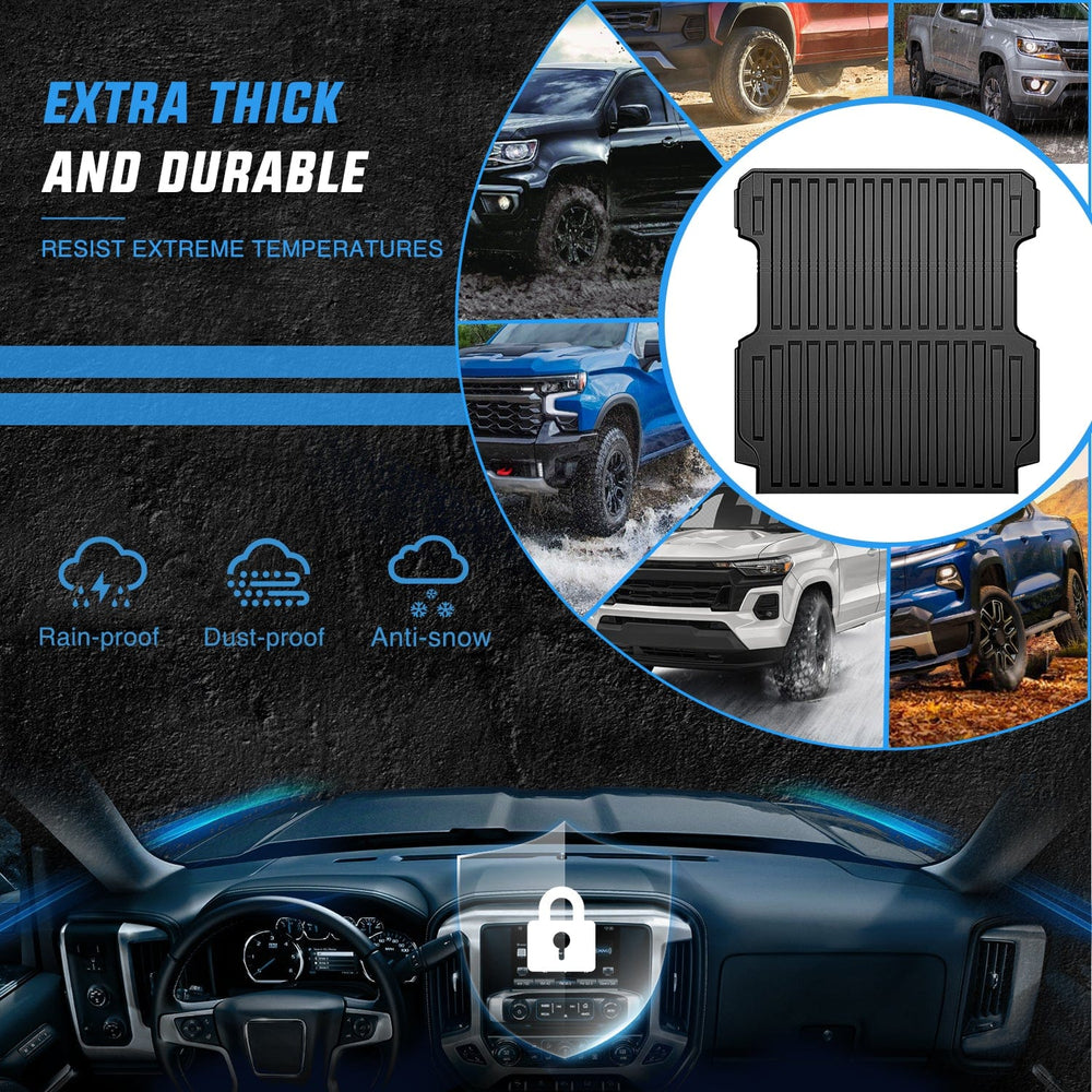 Truck Bed Mat Truck Bed Mat 5.3 FT for 2017-2025 Honda Ridgeline, TPE Heavy-Duty Pick-up Bed Liner for Honda Accessories, Anti-Slip Texture, All Weather Protection