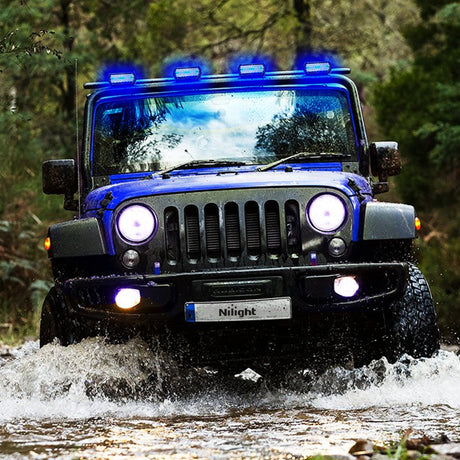 LED Light Bar 6.5 Inch 120W Triple Row Spot Blue Led Pods (Pair)