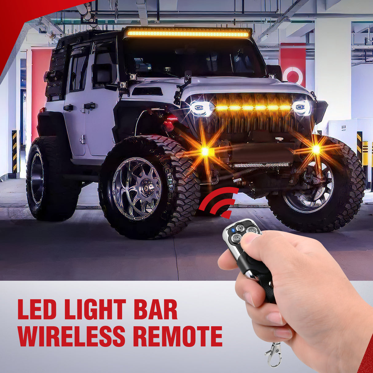 Nilight Remote Wiring Harness for LED Light Bar Wireless Strobe Flash Work Driving Lights 12V 15A 16AWG Controller 5PIN Switch Waterproof Power Relay Blade Fuse-2 Leads