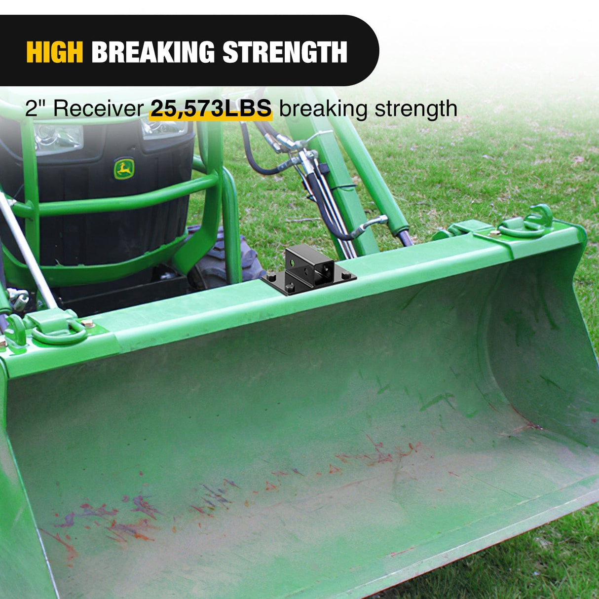 Trailer Hitch Bolt on Tractor Bucket 2 inch Receiver 5/8¡± Hitch Pin Hole Class 3 Trailer Hitch