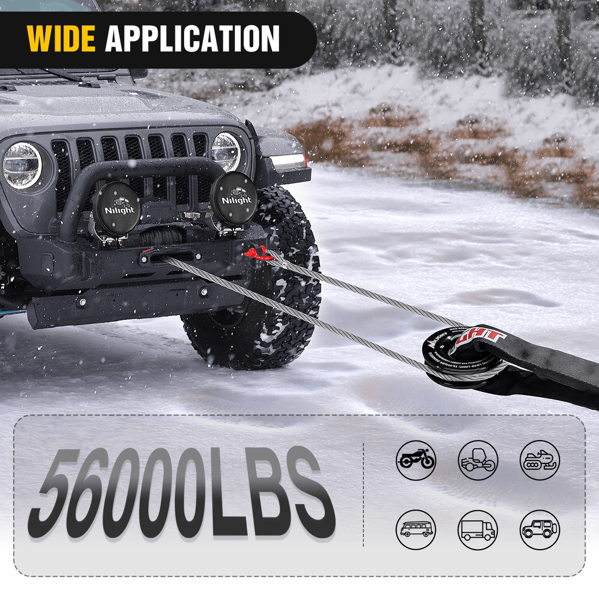 Shackle Recovery Ring 1/2inch x 24inch Synthetic Soft Shackle Recovery Ring Kit