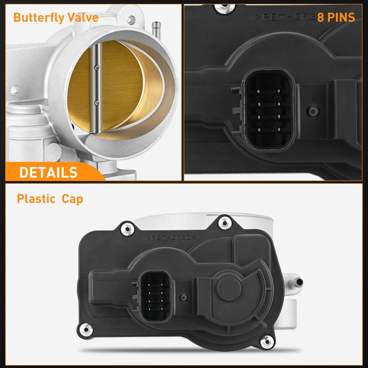 Electronic Throttle Body Throttle Body fits for GMC Chevrolet Buick Cadillac Vehicles - for Chevy Avalanche Express Silverado Suburban Tahoe GMC Envoy Savana Sierra Yukon Buick Cadillac Escalade 2003-2007, 12570800
