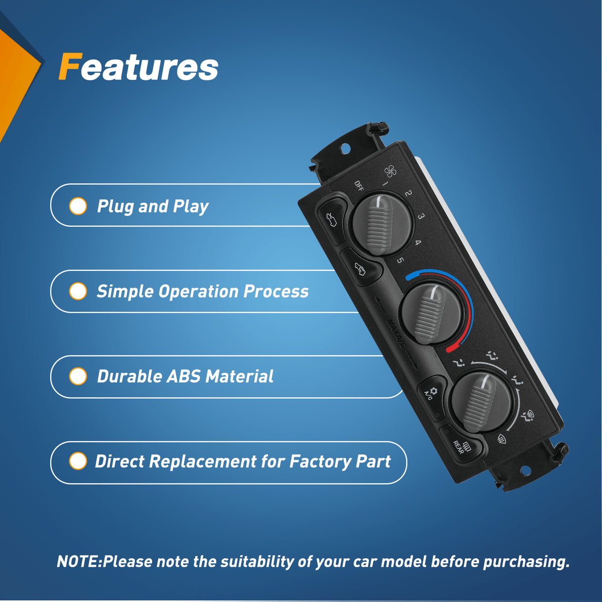 Climate Control Module A/C Heater Climate Control Module Switch Panel Compatible with 1999 2000 2001 2002 Silverado Sierra 2000-2002 Suburban/Tahoe/Yukon XL Truck Replacement Air Conditioning Control Module