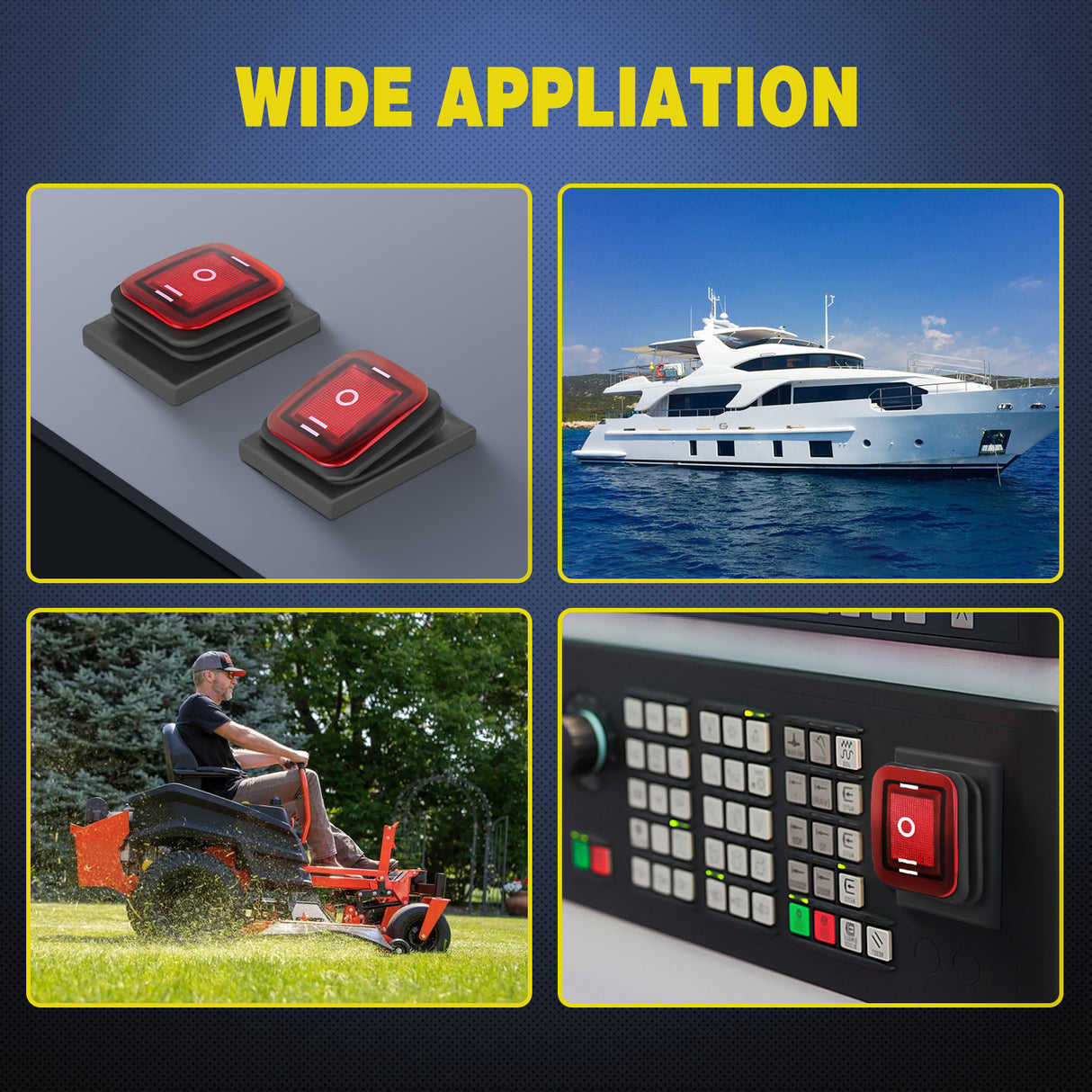 Nilight 6Pin On Off On Rocker Switch 2PCS Red LED Lighted IP67 Waterproof DPDT 3 Position Latching 20A 12VDC 125VAC Motor Toggle for Car Boat Automotive Vehicles