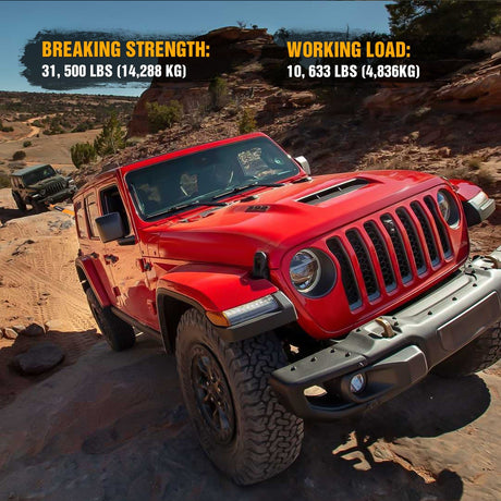 Tie Down Straps 3 x 30Inch Recovery Tow Strap Rope 33000LBS