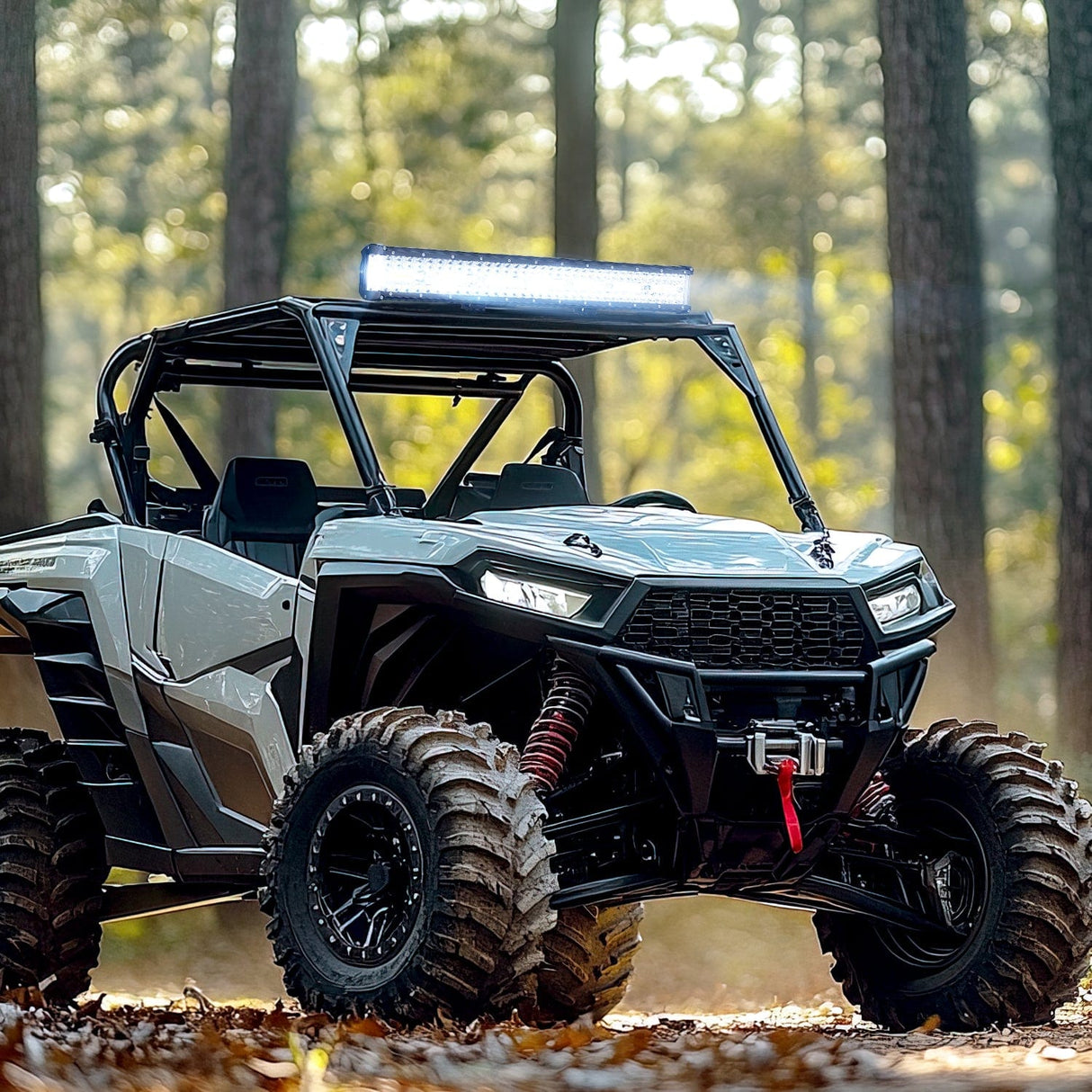 Light Bar Side Shooter Light Bar 20 Inch Triple Row Spot Flood Combo Work Off-Road Lighting on Truck SUV ATV UTV