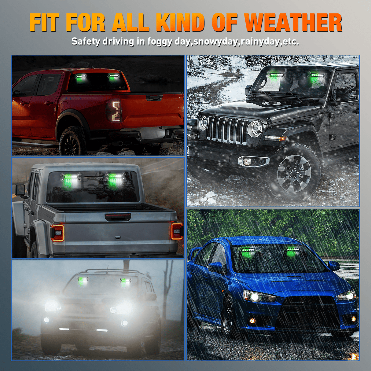 Led Strobe Light 12LED Emergency Strobe Traffic Advisor Light Bar 2 in 1 Green White Dash Warning Safety Flashing Lights Front/Rear Windshield Construction Lights for Trucks Cars Plow Police Vehicles