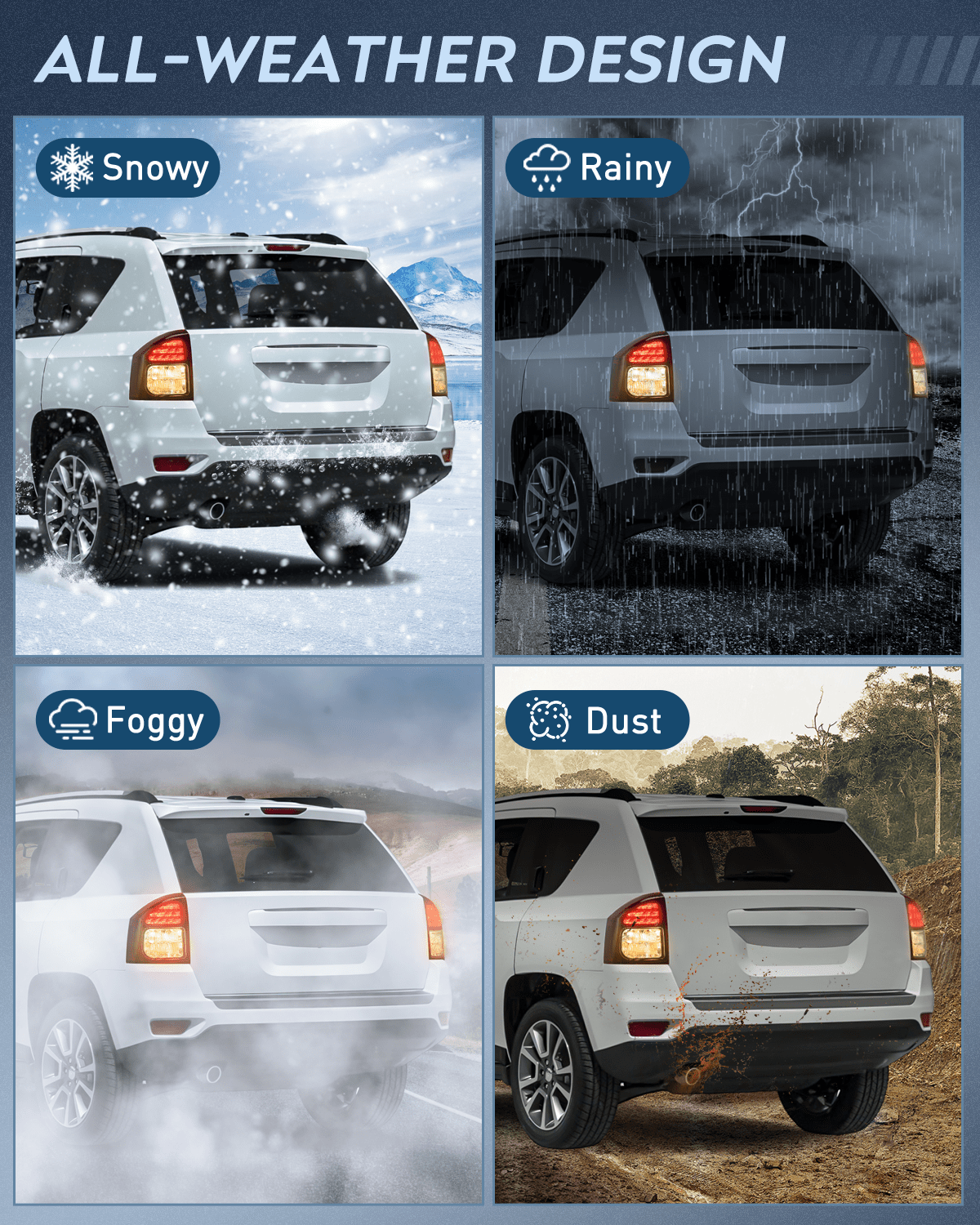 Taillight Assembly Taillight Assembly Compatible with 2014 2015 2016 2017 Jeep Compass Tail Light OE Style Rear Lamp Replacement Driver Side w/Bulbs