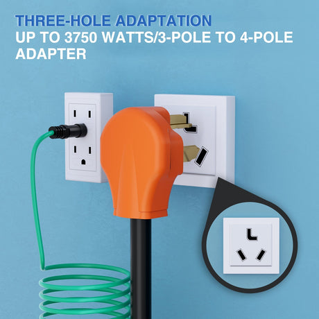 RV Parts 30 Amp Dryer Adapter Cord 10-30P Male to 14-30R Female Receptacle