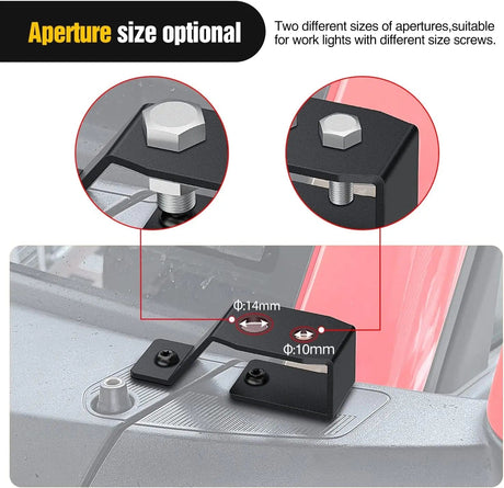 Mounting Accessory A-Pillar Lower Windshield Brackets for 2021 2022 Ford Bronco (Pair)